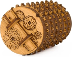 Ξύλινος γρίφος Cryptex – μηχανική κλειδαριά κωδικού από ξύλο σημύδας