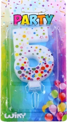 Κερί πάρτι αριθμός 5 με πουά