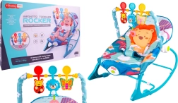 Κουνιστή καρέκλα με δονήσεις Λιοντάρι Lew – Μπλε