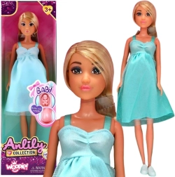 WOOPIE κούκλα Lily έγκυος με μωρό με μπλε φόρεμα