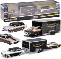 Μεταλλικά αυτοκίνητα Maisto Chevrolet Nomad 1955 και Chevrolet Vega 1971 με τρέιλερ