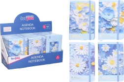 Ριγέ σημειωματάριο 9 × 14 cm με μείγμα λουλουδιών
