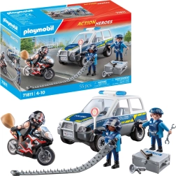 Playmobil City Heroes αστυνομική καταδίωξη – αυτοκίνητο, μοτοσικλέτα και φιγούρες