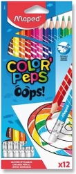Ξυλομπογιές Maped Color'Peps Oops με γόμα 12 τεμ.