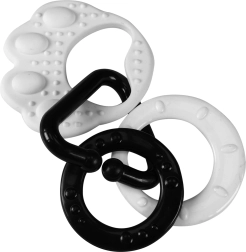 Κουδουνίστρα/μασητικό πατουσάκι αρκούδας για μωρά – ασπρόμαυρη αντίθεση