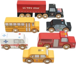 Ξύλινα αυτοκινητάκια Νέα Υόρκη – σετ 6 τεμ. Le Toy Van