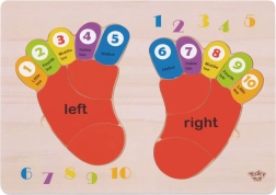 Ξύλινο εκπαιδευτικό παζλ TOOKY TOY - Μάθηση αριθμών και χρωμάτων