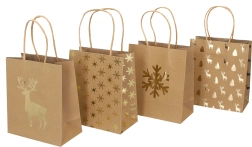 Μικρή χάρτινη τσάντα δώρου Χριστούγεννα 18x21x10 cm