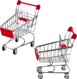 Μίνι μεταλλικό καροτσάκι αγορών για παιδιά και κούκλες – διακόσμηση και οργανωτής