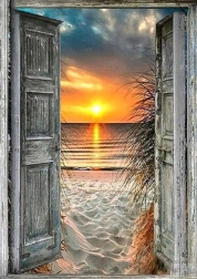 Ζωγραφική με διαμάντια Θέα στην παραλία 30x40 cm