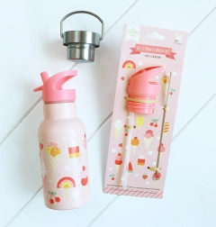 A Little Lovely Company σετ καπακιού, βουρτσάκι και καλαμάκι για ανοξείδωτο μπουκάλι 350 ml – Zmrzlina