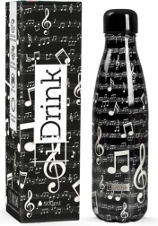 Θερμός μπουκάλι μαύρο Music 500 ml