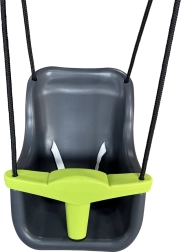 Πλαστική παιδική κούνια με ζώνη ασφαλείας, ανθρακί