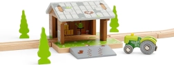 Bigjigs Rail ξύλινος αχυρώνας πάνω στις ράγες