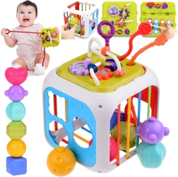 Εκπαιδευτικός ενεργός κύβος με ταξινομητή σχημάτων και τσιμπάλια