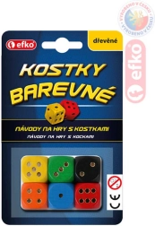 EFKO ξύλινα χρωματιστά ζάρια (6 τεμ.)
