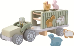 2Kids Toys ξύλινο αυτοκίνητο με ζωάκια και παιχνίδι αντιστοίχισης σχημάτων