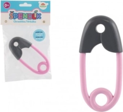 Κουδουνίστρα για μωρά σε σχήμα παραμάνας γκρι και ροζ