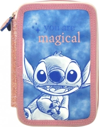 Διπλοθήκη κασετίνα Stitch με εξοπλισμό