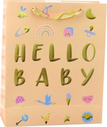 Δωροσακούλα για παιδί Hello Baby ροδακινί