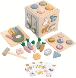 Πολυχρηστικός ξύλινος κινητικός κύβος φάρμας 2Kids Toys