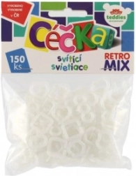 Φωσφορίζουσες τσέχικες «céčka» retro mix 150 τεμ. – πλαστικοί συνδετικοί κρίκοι