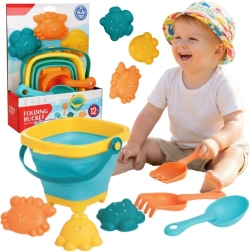 Woopie Baby πτυσσόμενος κουβάς με εργαλεία και καλούπια για την άμμο