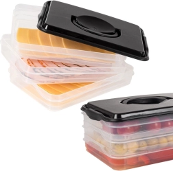 Τριώροφο κουτί για αλλαντικά και τυριά 3×600 ml