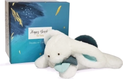 Δωροσετ DOUDOU – λούτρινο κουνελάκι με σκούρα μπλε φουντίτσα 25 cm