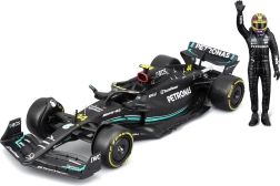 Mercedes-amg f1 w14 e 1:24 με φιγούρα του οδηγού lewis hamilton από την bburago