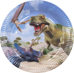 Χάρτινα πιάτα πάρτι DINO 23 cm, 6 τεμ.