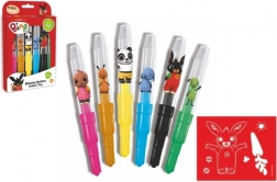 Μαρκαδόροι με φύσημα BING με στένσιλ, 6 χρώματα