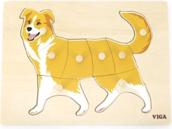 Ξύλινο μοντεσσοριανό παζλ-βιβλιοθήκη σκύλος VIGA