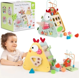 Ξύλινος κύβος Montessori 10σε1 CLASSIC WORLD χαρούμενη φάρμα XXL