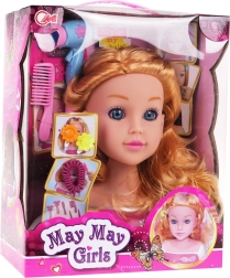 Κεφαλή στιλ με ξανθά μαλλιά και αξεσουάρ