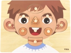 Ξύλινο παζλ-ενθετήριο πρόσωπο για παιδιά VIGA