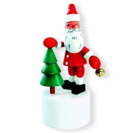 Ξύλινη φιγούρα με μηχανισμό πίεσης Santa Claus με δεντράκι DETOA