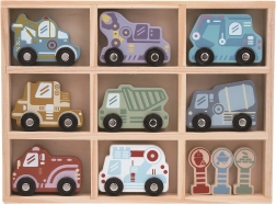 Σετ ξύλινων αυτοκινητάκια με ραφάκι 2Kids Toys