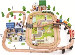 2Kids Toys ξύλινος σιδηρόδρομος πόλη και χωριό 200 τεμάχια