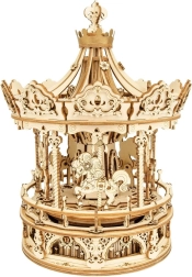 Ξύλινο Καρουζέλ - 3D Παζλ με Μουσικό Κουτί