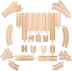BIGJIGS RAIL ξύλινες ράγες, σετ 25 τεμαχίων