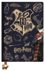 Harry Potter ριγέ μπλοκ A5 Navy & Gold
