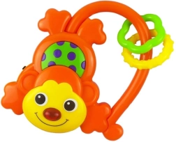 Παιδική κουδουνίστρα με ήχο Baby Mix μαϊμουδάκι πορτοκαλί