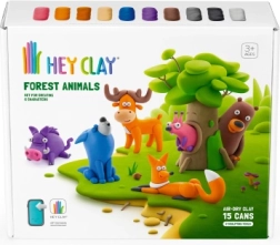 Πηλός μοντελοποίησης HEY CLAY – ζωάκια του δάσους, 15 βαζάκια, αυτοστεγνούμενη μάζα 3+