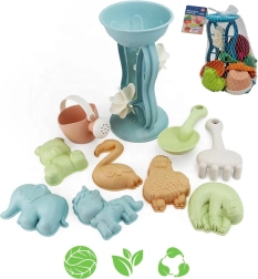 Woopie Green οικολογικό σετ για άμμο με μύλο και ποτιστήρι, 10 τεμάχια