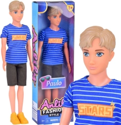 Κούκλα Anlily Paulo σε ριγέ μπλουζάκι και σορτς