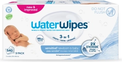 WaterWipes υγρά μαντηλάκια για νεογέννητα και παιδιά 3 σε 1, 9 × 60 τεμ.