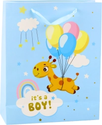 Δωροσακούλα It's a Boy καμηλοπάρδαλη μπλε