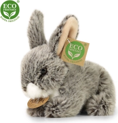 Λούτρινο κουνελάκι σκούρο γκρι ξαπλωτό 17 cm ECO friendly