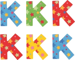 Bigjigs Toys ξύλινο γράμμα K με αστεράκια